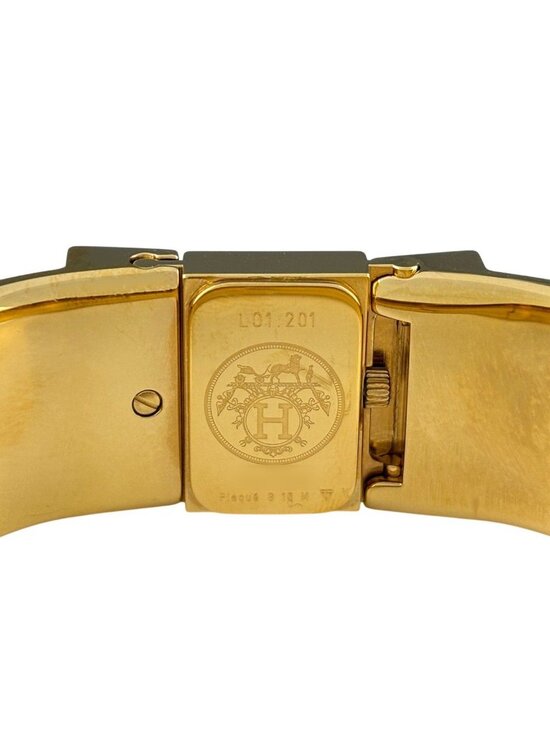 Hermes Location Cloisonne Watch SS Quartz Gold